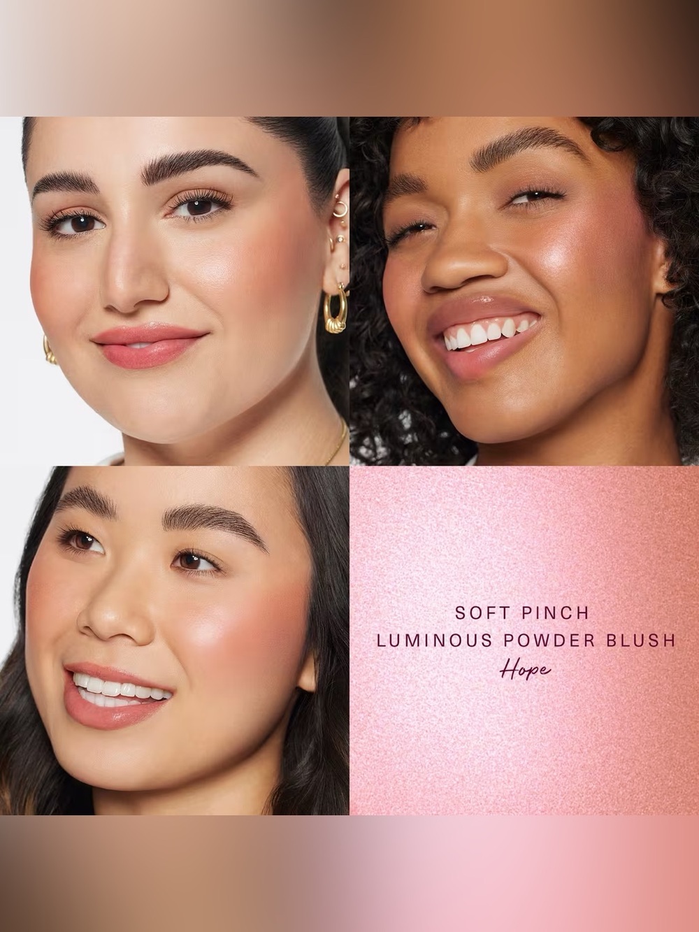 NIB Rare Beauty Soft Pinch Luminous Powder Blush - Hope (nude mauve)